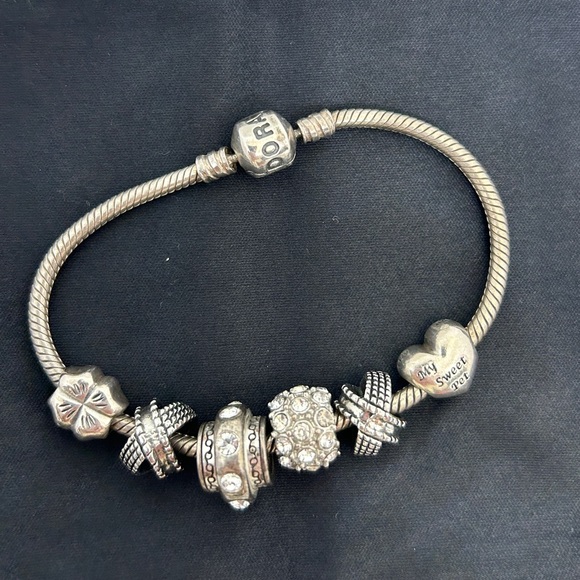 Pandora Silver Bracelet With Charms - Picture 1 of 5
